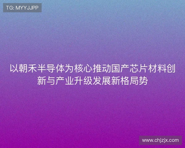 以朝禾半导体为核心推动国产芯片材料创新与产业升级发展新格局势